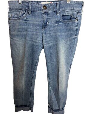 G by guess mid rise jeans size 31 stretch medium wash cuffed Y2K